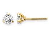 2/3 Carat (ctw VS2-SI1, D-E-F) Lab Grown Diamond Solitaire Stud Earrings in 14K Yellow Gold with Screwbacks